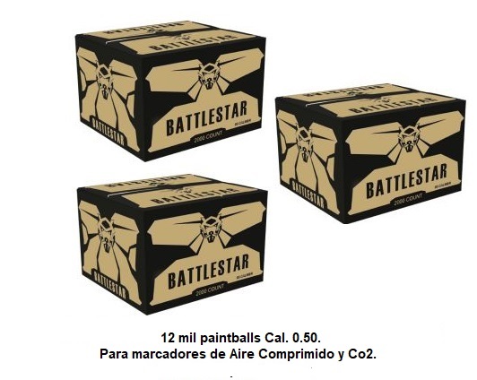 3 x Paintballs Battlestar cal.50-4000 Und(Envio Gratis)*